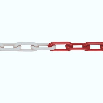 Red & White Plastic Chain - 10m